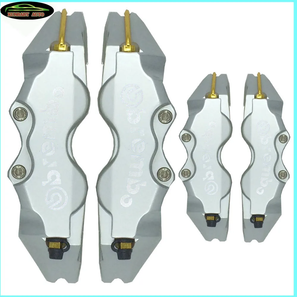 Silver ABS пластик белая бумага Brembo логотип дисковый тормозной суппорт крышки размер L/M/S для всех автомобилей модель 3 - Название цвета: Silver