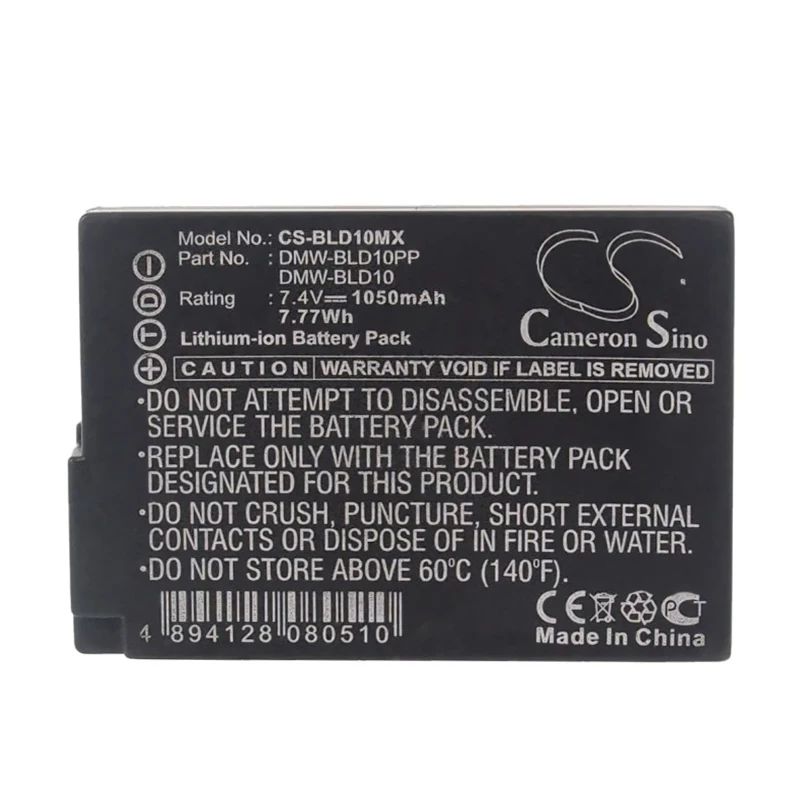 Cameron Sino 1050mah battery for PANASONIC Lumix DMC-G3 DMC-G3KT DMC-GX1WS DMC-TS2D DMC-ZS7K DMC-G3R DMW-BLD10GK DMW-BLD10PP | Электроника