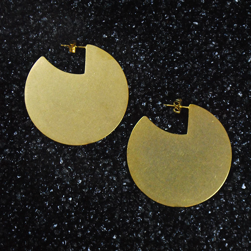 Популярные Модные серьги из титановой стали Золотые круглые серьги-гвоздики ESCA