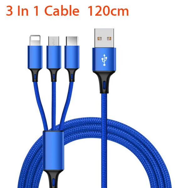 3 в 1 нейлоновый зарядный кабель micro usb type c для samsung galaxy a50 a80 s10 s9 s8 s7 edg note 9 A3 A5 7 A8 A9 J3 J5