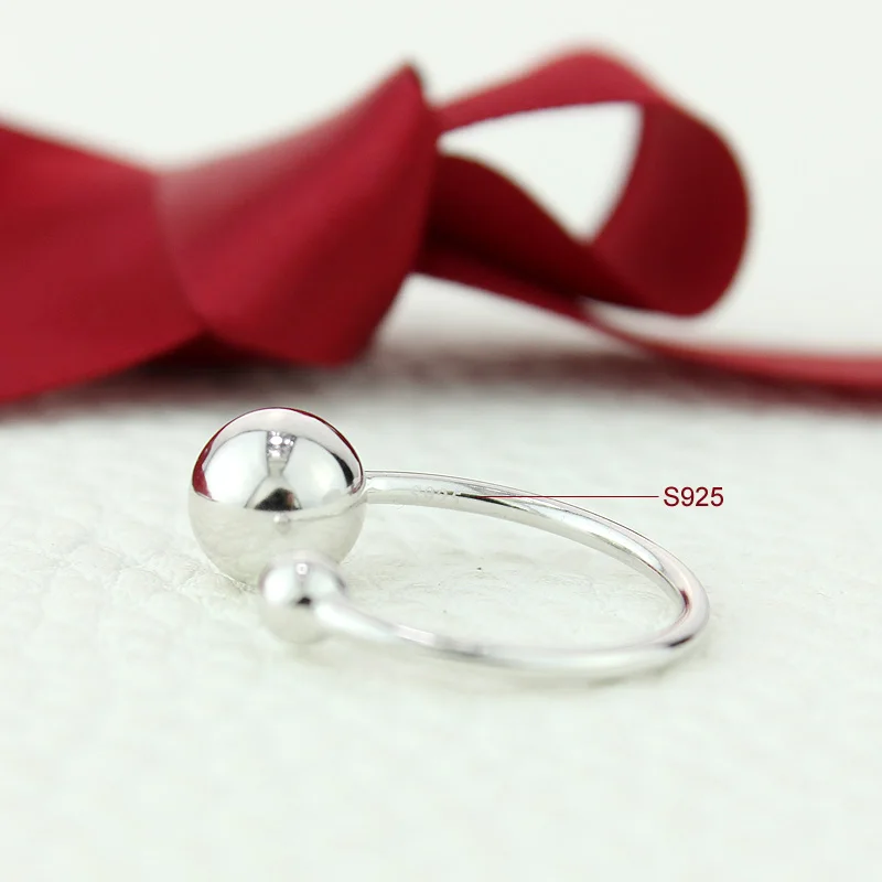 ROCKART Casual Round Ball Rings 100% 925 Sterling Silver Sporty Japanese Designer Simple Style White Gold Color Cuff Ring Women | Украшения