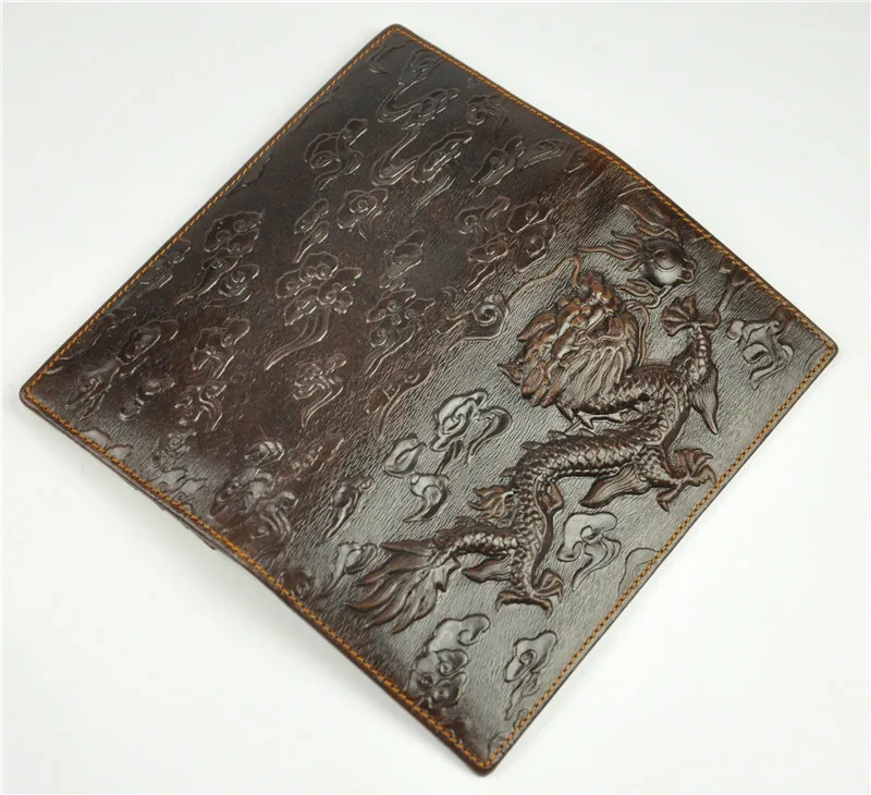 Мужской клатч из натуральной кожи брендовый длинный дорожный кошелек с