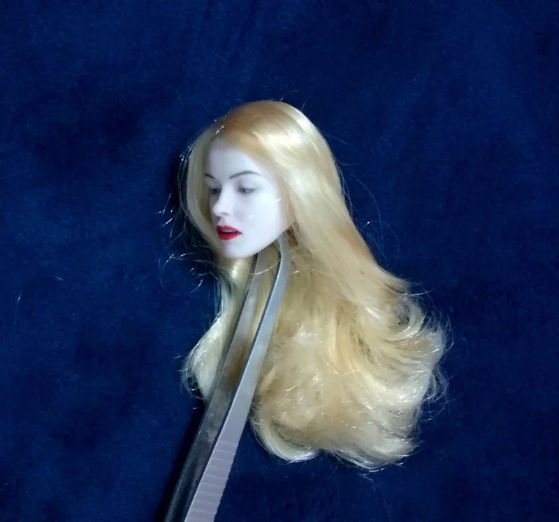 

F-12034 1/6 Scale Female Pale Head Sculpt With Golden Hair Head Carving Model For 12" Action Figure Accessories