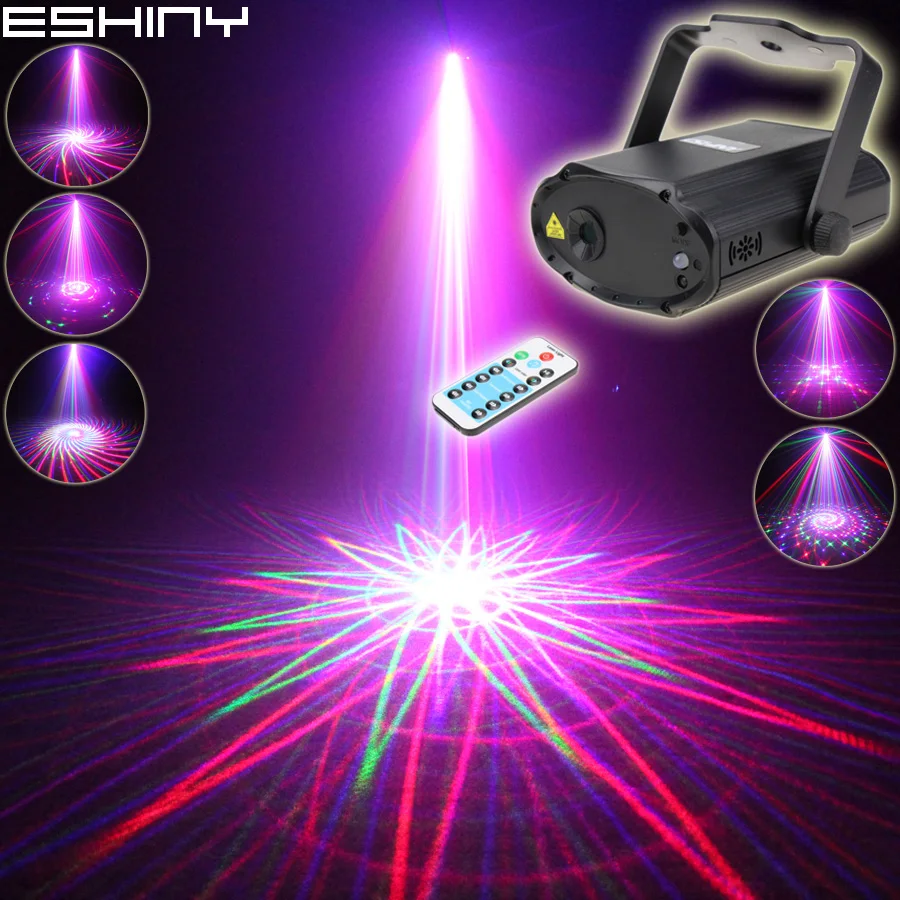 ESHINY Remote MINI RGB Laser 12 Patterns Projector DJ Environment Dance Disco Bar Family Party Xmas Lighting Light Show T182D3