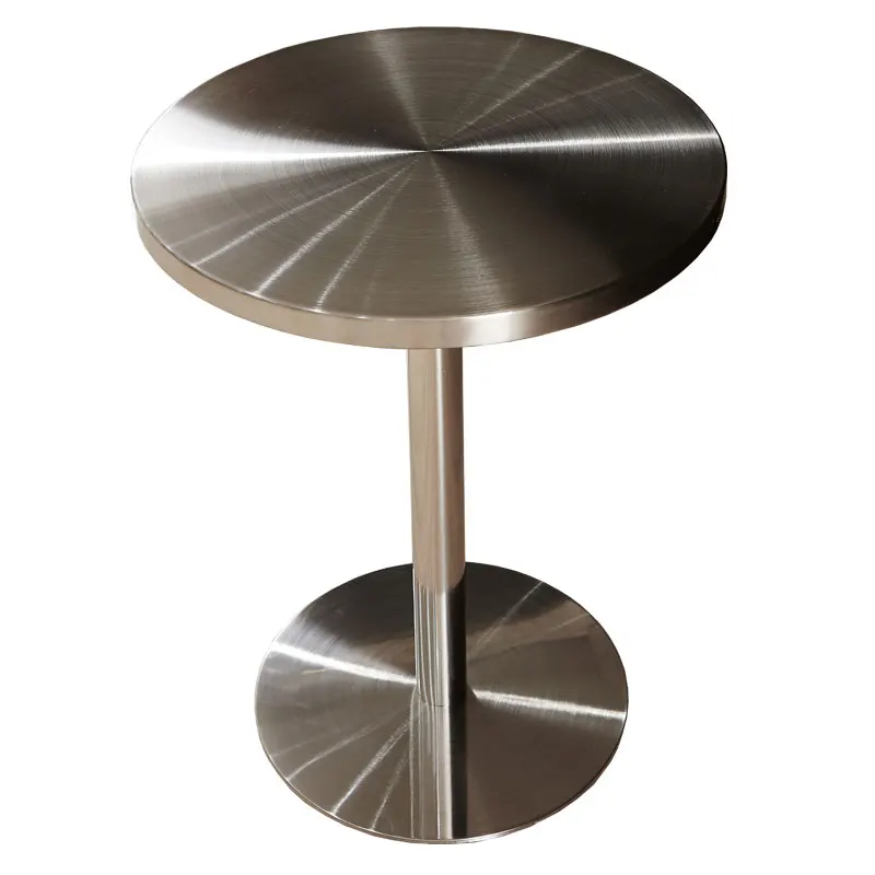 

Modern Small Size 60CM Diameter Stainless Steel Household Table Outdoor Small Round Table Casual Cafe Restaurant Dining Table