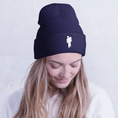C8 Billie Eilish Skullies Beanie 17 цветов вязаная зимняя шапка однотонный хип-хоп трикотажный свитер шляпа костюм капитана подарки, Прямая поставка - Цвет: C8