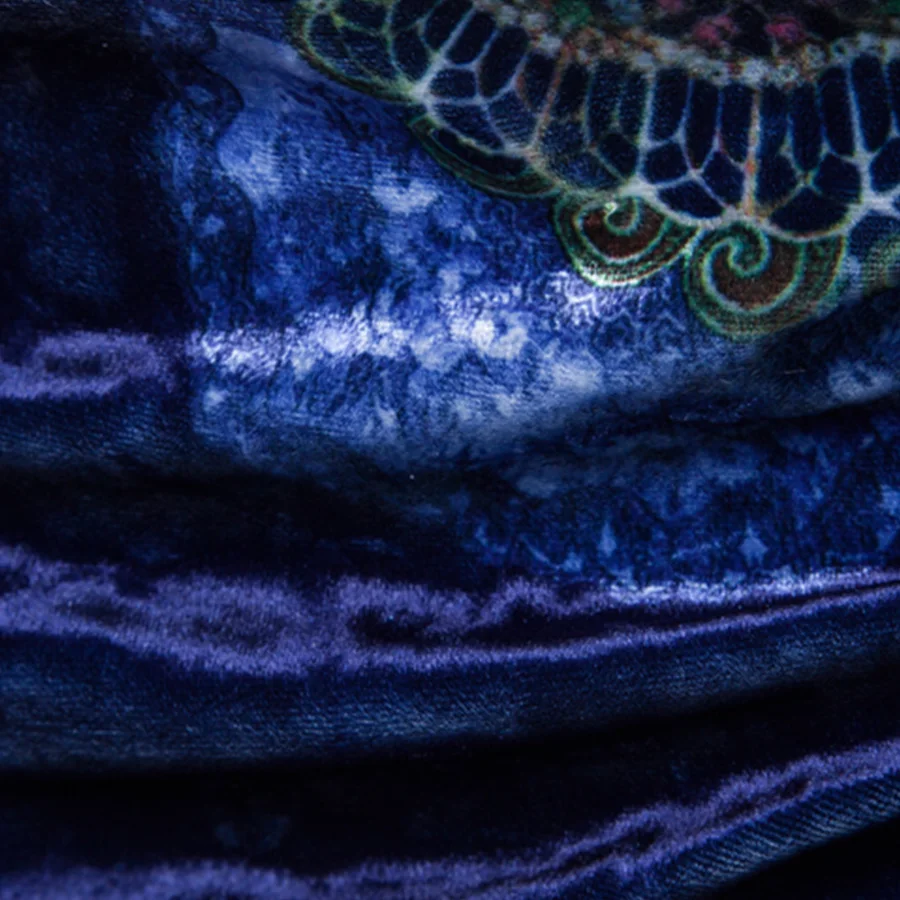 

Men Long Sleeve T-shirts Pattern Print Pleuche Fabric S-2XL O-neck Winter Tops Casual T258