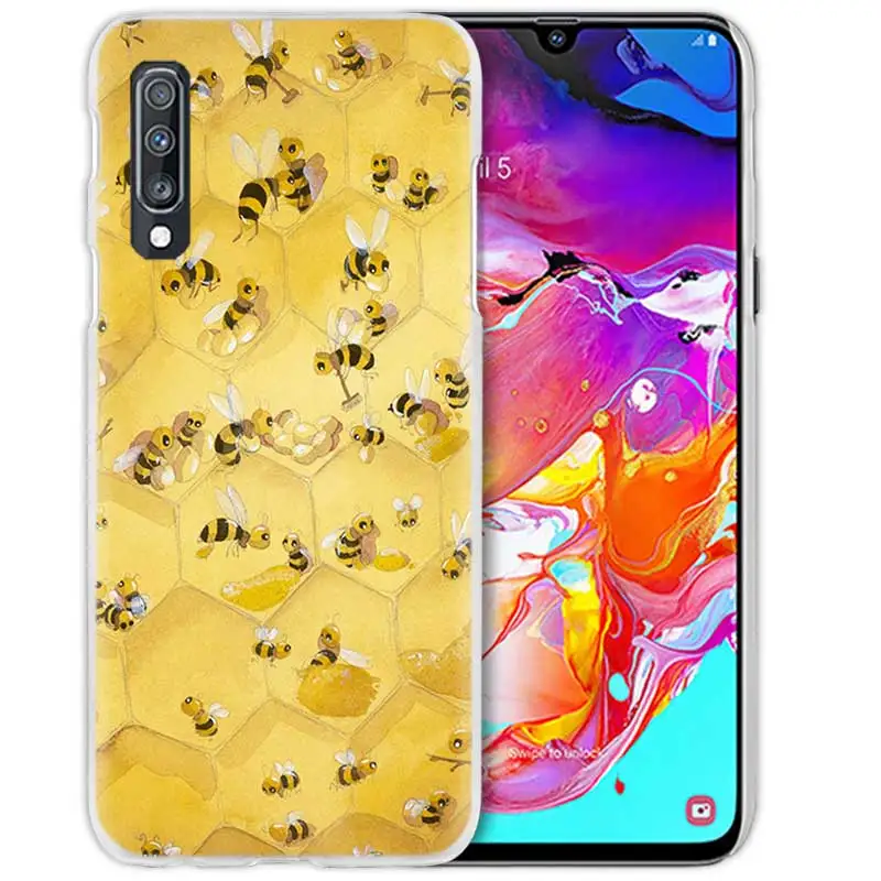 Bee Золотой Мёд чехол для samsung Galaxy A50 A70 A20e A60 A40 A30 A20 A10 A8 A6 плюс A9 A7 жесткий прозрачный ПК телефон Coque крышка