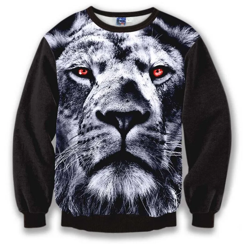 Новое поступление! Толстовка Для мужчин корона лев 3d печатных wo толстовки Мода