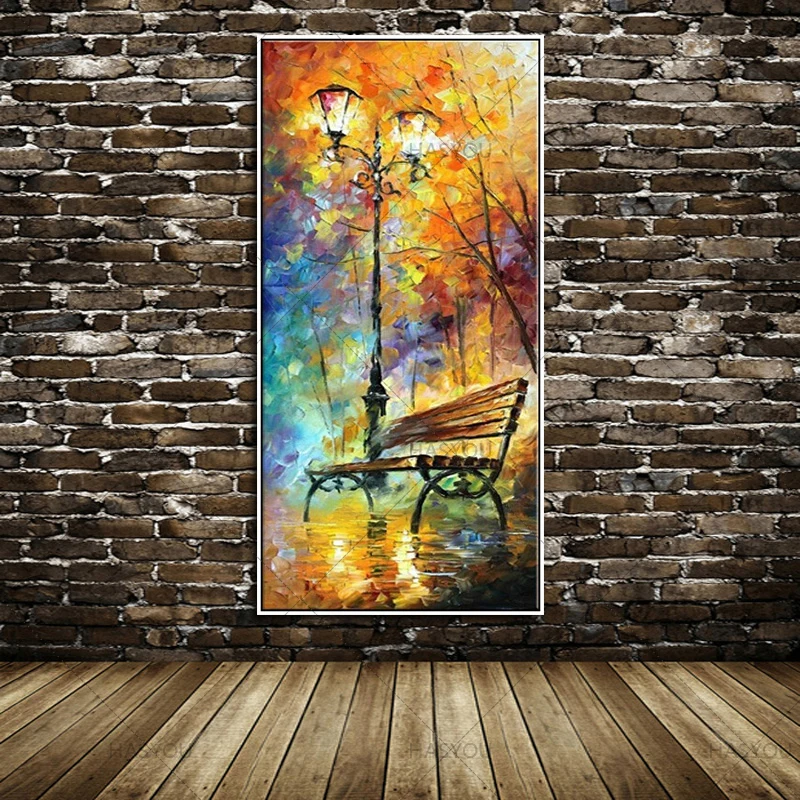 Большая Ручная роспись абстрактная Современная Настенная живопись дождь дерево