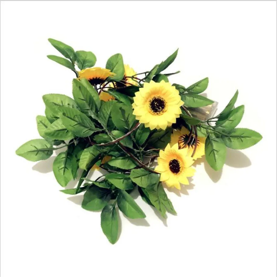 2 метра Подсолнух медная проволочная лампа гирлянда для рождественской