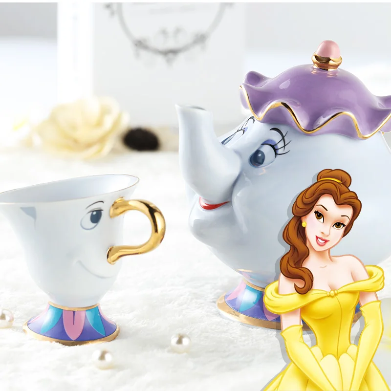 Чайный набор с чипом Mrs Potts героями мультфильмов Beauty And The Beast кофейный чайник