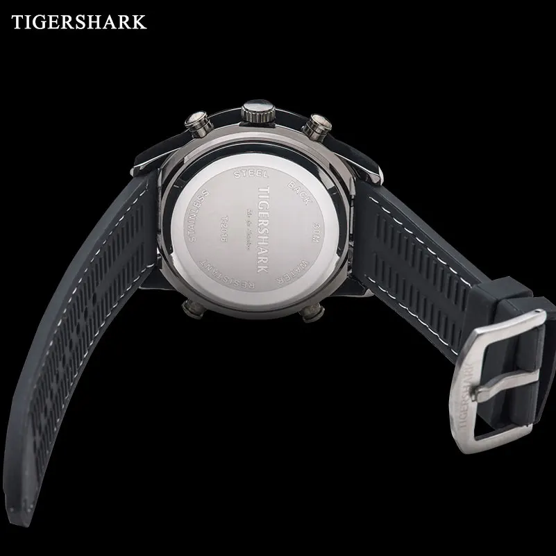 Tigershark мужская спортивные часы мужчины двойной дисплей аналоговый цифровые