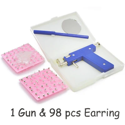 Blue Gun V Earring Профессиональный набор инструментов для пирсинга, Сережки для пирсинга, Сережки для пирсинга носа, Сережки для пирсинга, сережки для пирсинга, Сережки для пирсинга - Окраска металла: Blue Gun V Earring