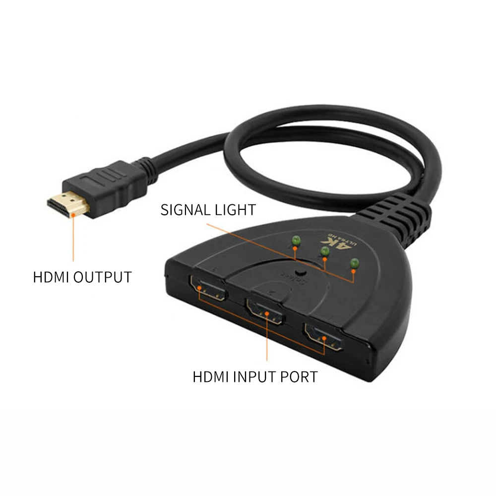 FDBRO Новый 4K * 2K 3D Мини 3 порта HDMI переключатель 1.4b сплиттер 1080P в 1 выход порт