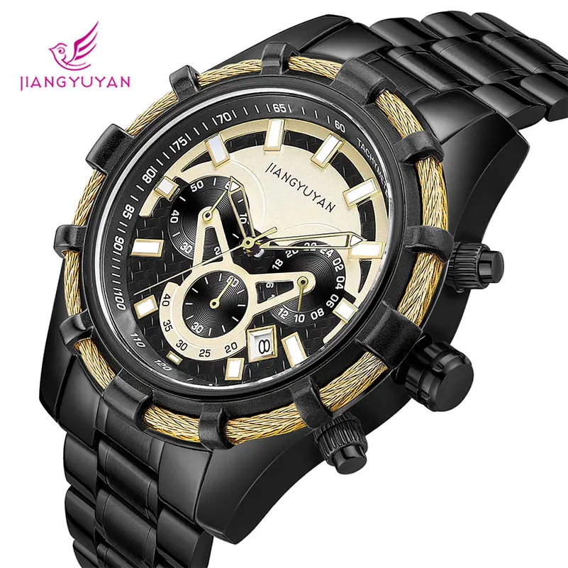 Часы наручные мужские кварцевые из нержавеющей стали модные роскошные с