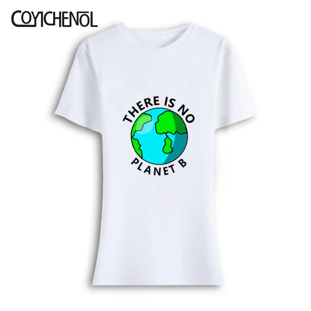 Женская футболка оверсайз с принтом There is no planet B Повседневная летняя Однотонная