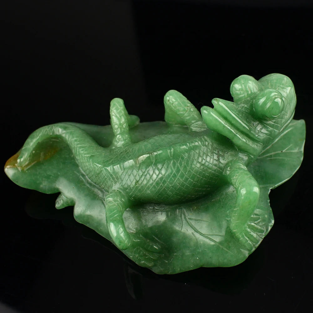 1442 Carved Aventurine Chameleon 5.3&quot Figurine Room &amp Garden Car Decoration | Украшения и аксессуары