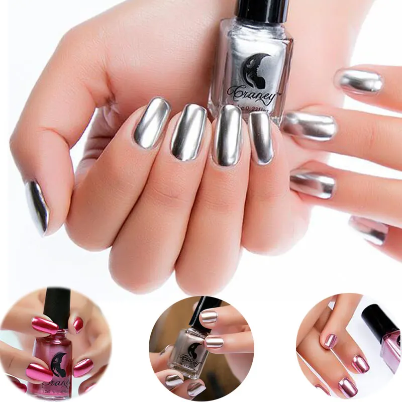 Зеркальный металлический лак для ногтей женский модный зеркальный серебристый
