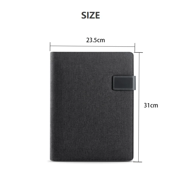 

Harphia A4 Manager Conference Document Organizer Linen PU File Folder Magnetic Snap Switch with Elastic Belt and Stand for Phone
