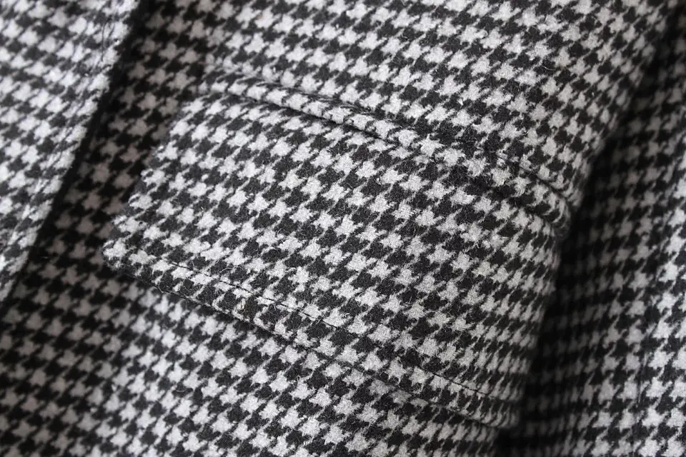 Bella Philosophy 2016 autumn winter Fashion temperament Houndstooth woolen coat jacket | Женская одежда
