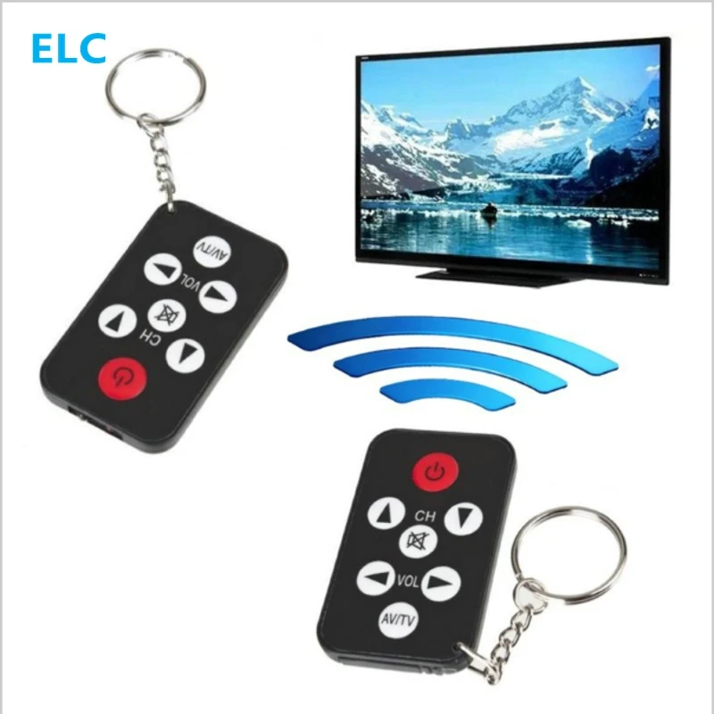 

Mini Universal Infrared IR TV Remote Control Controller 7 Keys Button Keychain Key Ring Wireless Smart Remote Controller battery