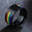 Новинка 2022, черное эмалированное кольцо zorcins из нержавеющей стали 316L, гордости для лесбиянок, геев, свадьбы, мужское кольцо