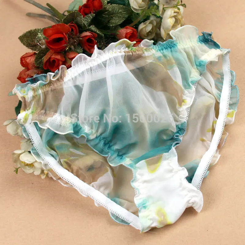Женские цветочные трусики из натурального шелка шелковые 100% тутового шелкопряда