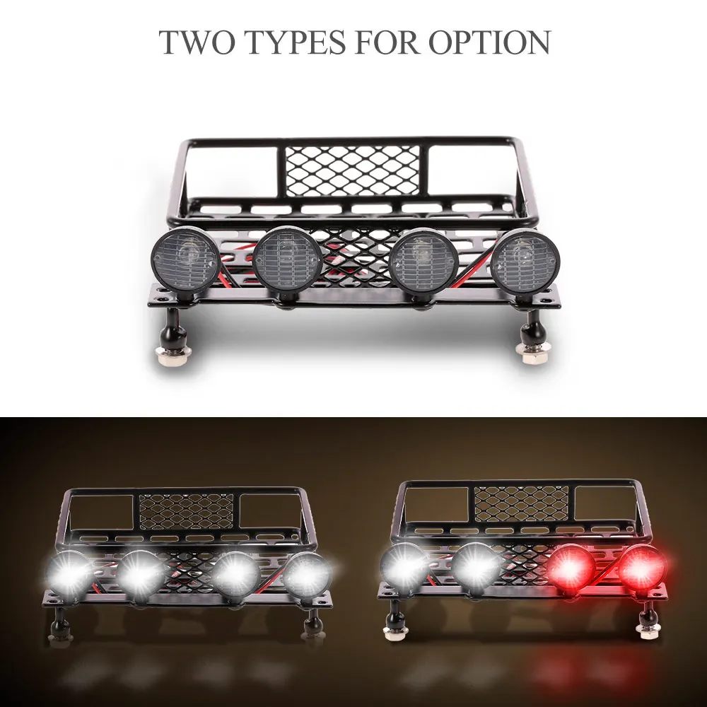 Багажник на крышу багажник с светильник кой для 1/10 RC Crawler Axial SCX10 D90 110 Traxxas TRX 4 Tamiya HSP
