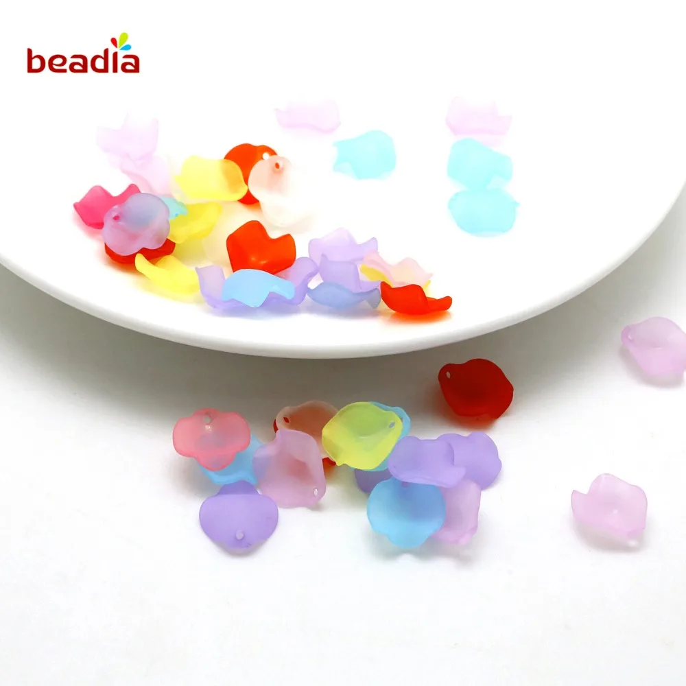 200 шт. Матовые акриловые шапочки для бусин|Блестки| |