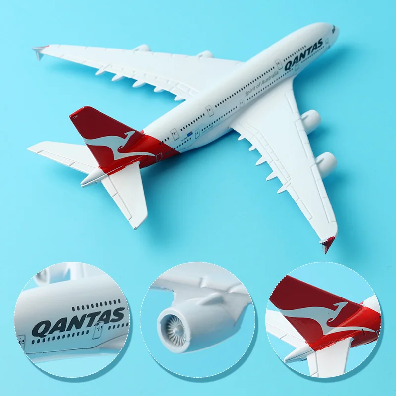 16 см австралийская модель самолета Qantas A380 из сплава авиационная Стенд ремесло 1:400
