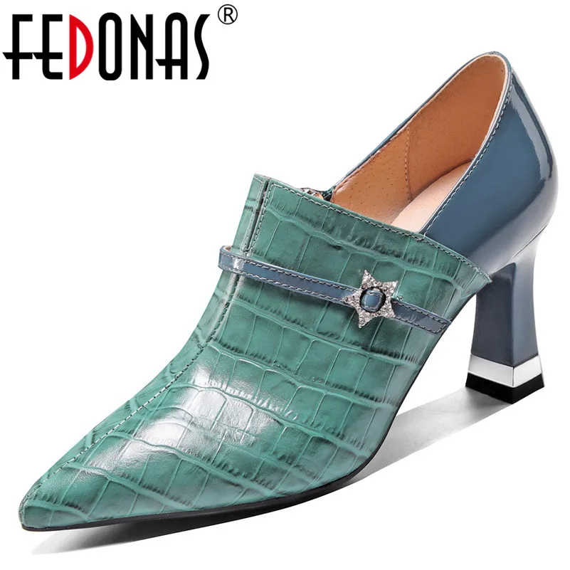 FEDONAS/2020 г. сезон весна лето качественные женские туфли лодочки обувь из