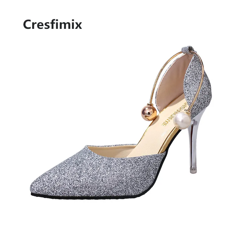 Туфли Cresfimix женские на высоком каблуке пикантные блестящие удобные туфли-лодочки