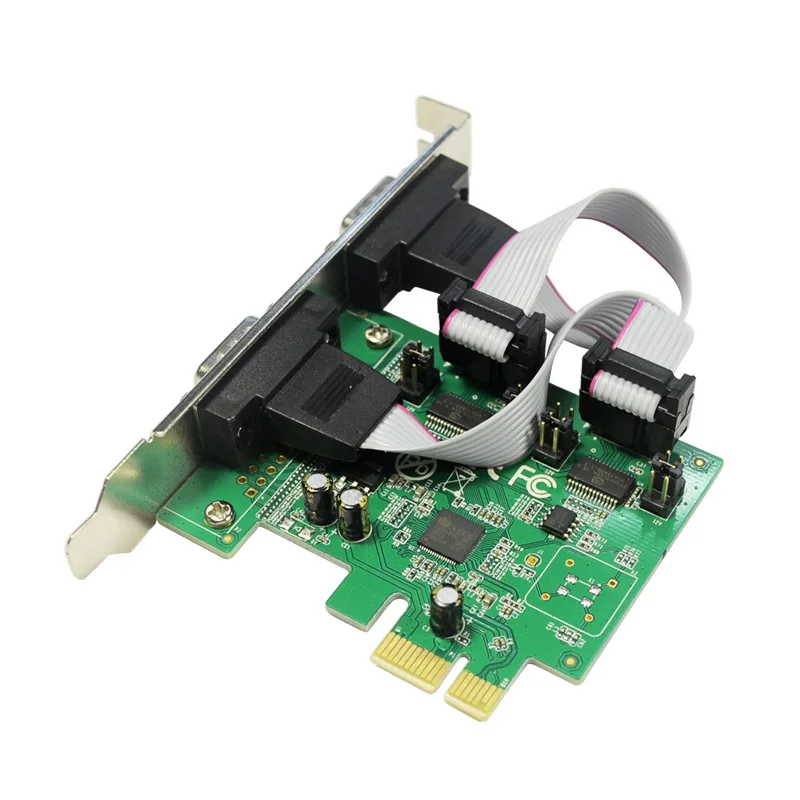 Бесплатная Доставка 2 Порт Последовательный RS232 DB9 Адаптер PCI-Express Контроллер