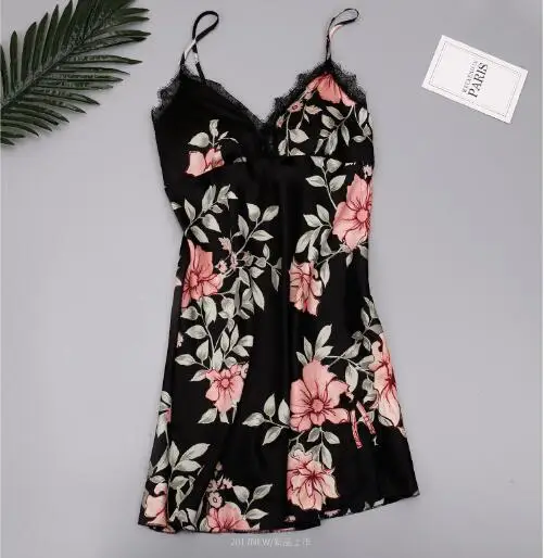 

Fdfklak Sexy 4 pieces pajamas set spring autumn women's sleepwear pijama shorts silk satin pyjamas women flower print pajama