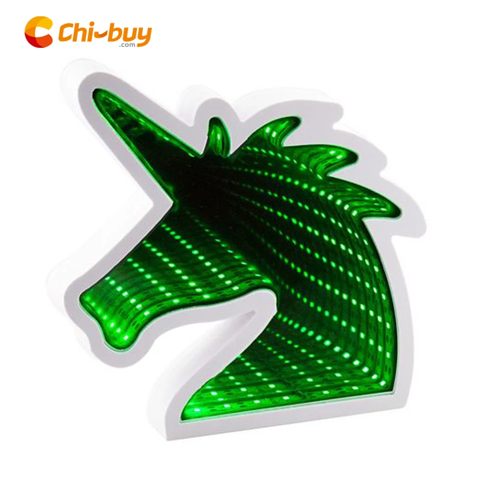 Chibuy креативный USB Единорог светодиодный бесконечный зеркальный туннельный