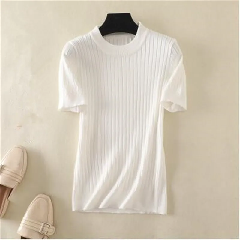 OLOME 2019 Autumn Winter Solid Knitted Base Sweater Pullovers Women Jumper Short Sleeve Female Tricot Pull Femme Tops Sweaters | Женская