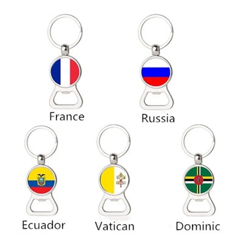 

Лидер продаж, креативный брелок для ключей с флагом Доминики, Россия, Эквадор, Франция, Ватикан, многофункциональный металлический брелок д...