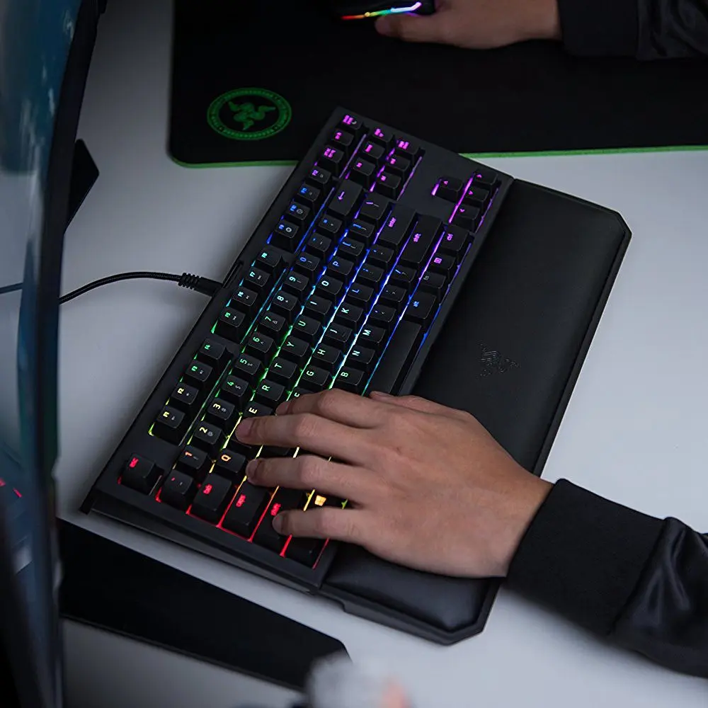 razer BlackWidow Tournament Edition Chroma V2 Механическая игровая клавиатура RGB тактильные щелкающие переключатели razer Green-черный