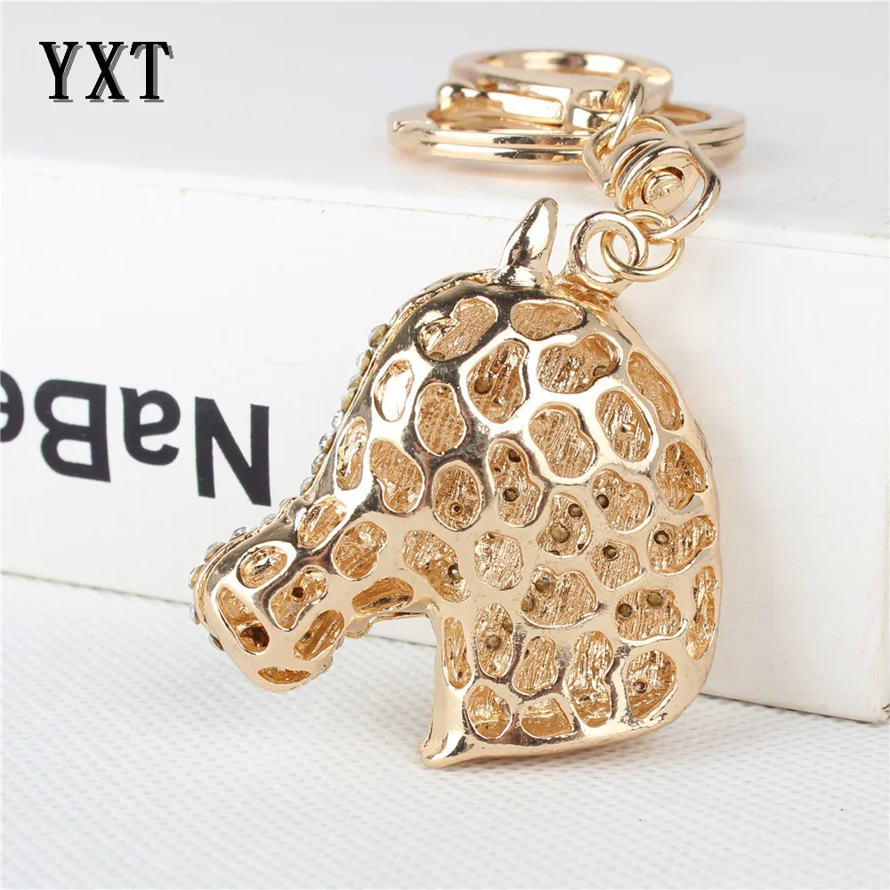 

Vogue Horse Head Lovely Cute Charm Pendant Metal Crystal Car Purse Bag Key Chain Ring Creative Party Gift Accessories