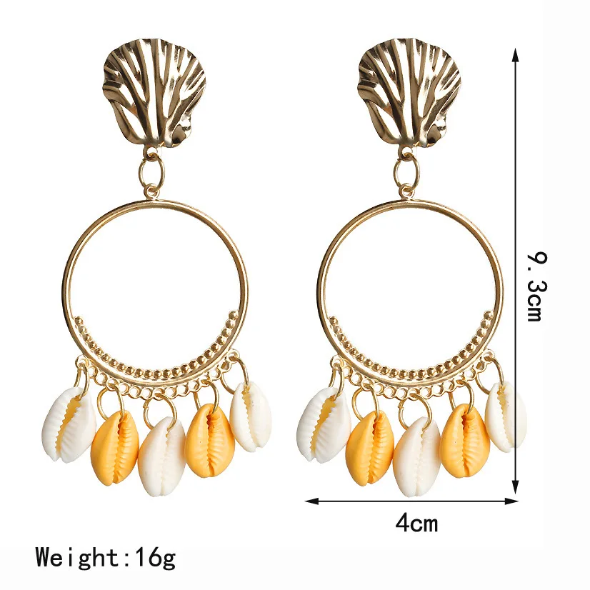 Женские богемные висячие серьги в виде раковины ювелирные для женщин свадебные