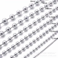 fashion 1 522 43 245681012mm stainless steel silver color men women jewelry necklace beads ball chain 16 40 wholesale