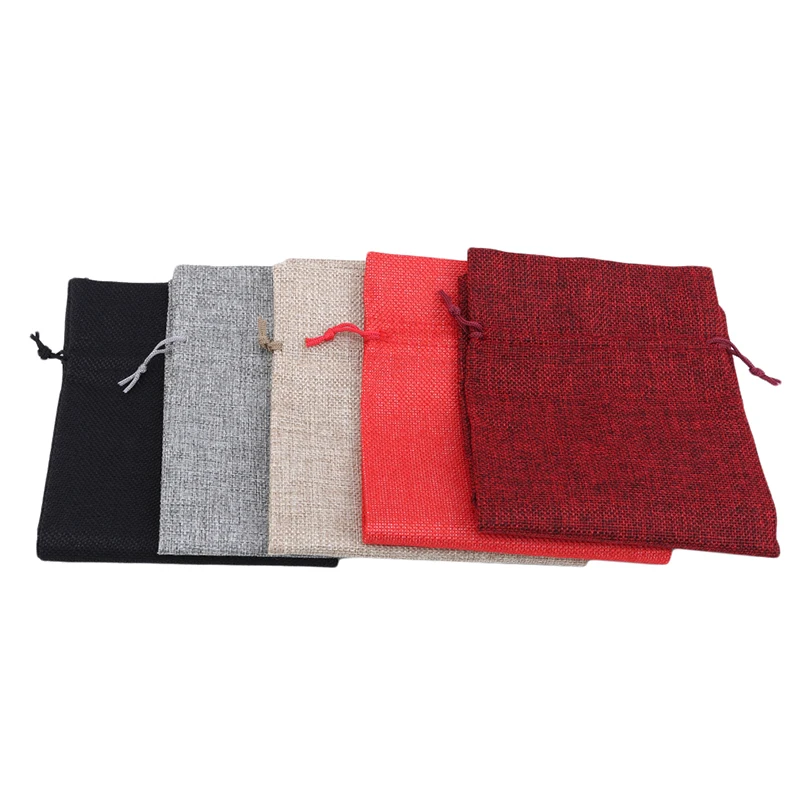 Рустикальная Льняная сумка на шнурке для винных бутылок упаковочный мешочек