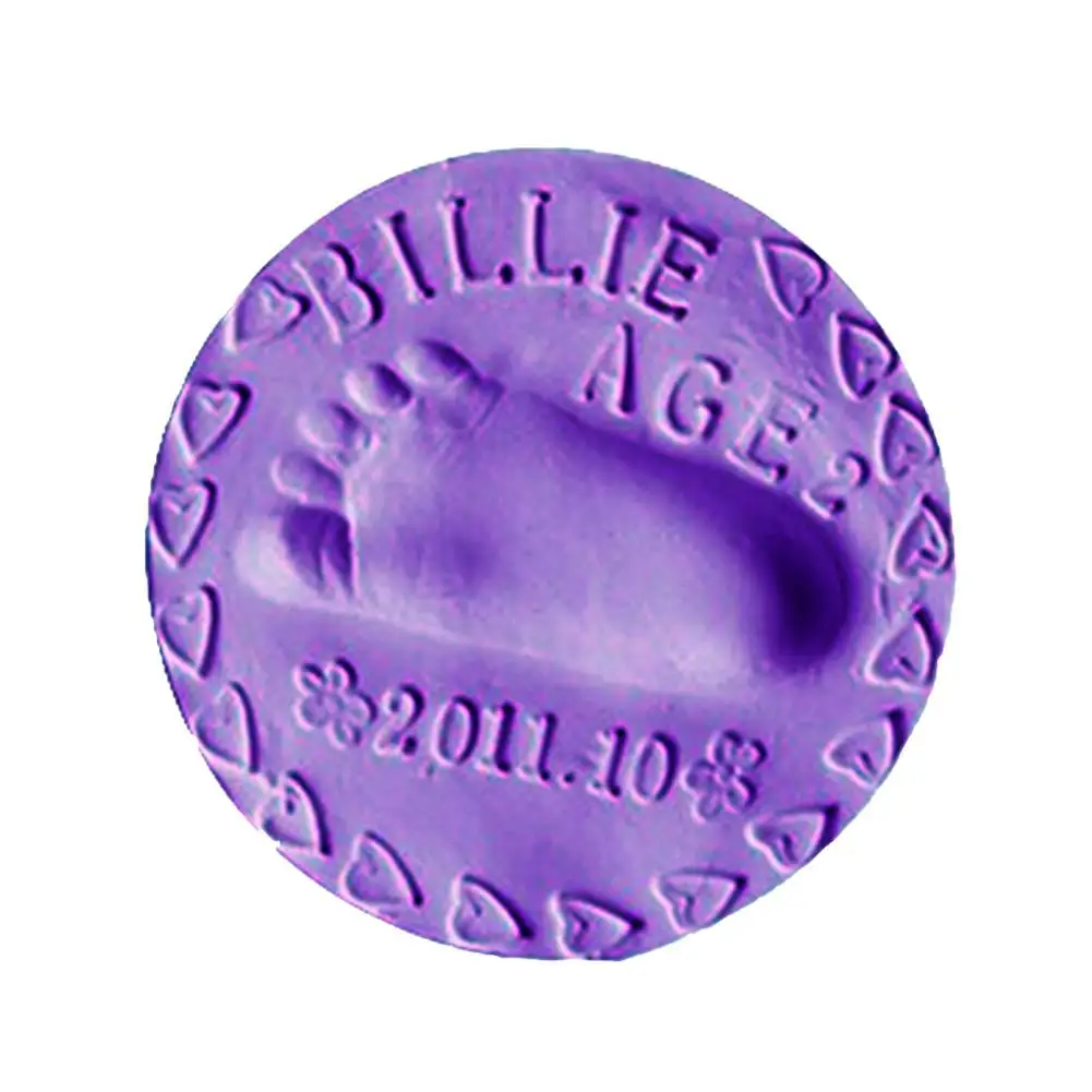 Purple 1 шт. Детские следы сухого воздуха мягкая глина младенец и ребенок рост запись сувенир следы грязи 20 г многоцветный на выбор - Цвет: Purple