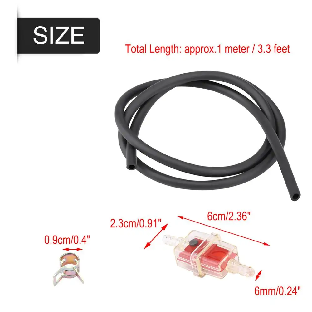 Универсальный Резиновый зажим для топливного шланга мотоцикла скутера 6 мм 1/4