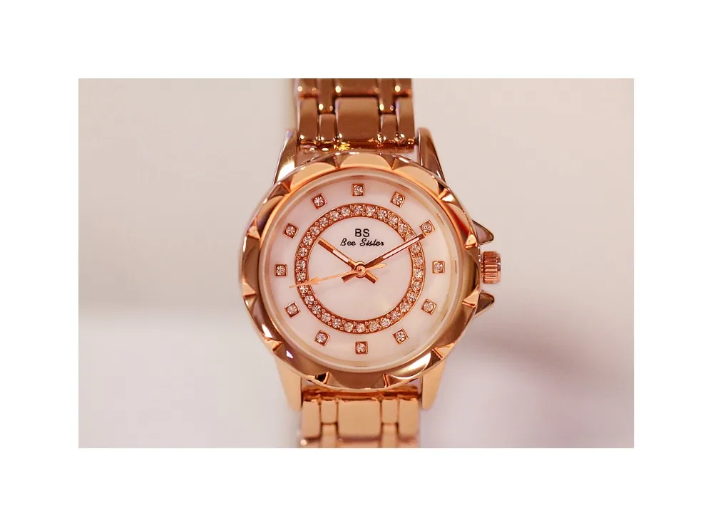 Montres femme BS повседневные женские часы, женские часы с бриллиантами, женские часы, брендовые Роскошные Кварцевые часы dourado relogio feminino
