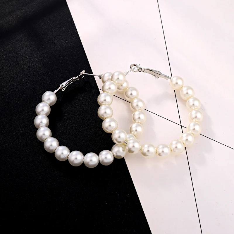 1 пара европейских милых ярко изысканных жемчужных круглых бусин большие