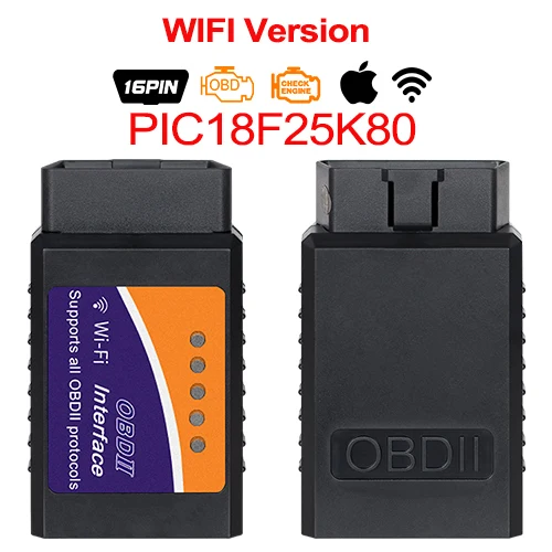 WIFI version A Автоматический сканер диагностический инструмент obd ELM327 WiFi/Bluetooth V1.5 obdii чип pic18f25k8 для IPhone/Android/PC obd2 для крутящего момента - Цвет: WIFI version A
