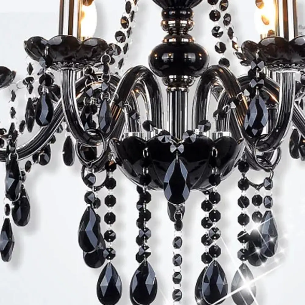 Черная хрустальная люстра французский дизайн K9 осветительный прибор 6 головок DIY
