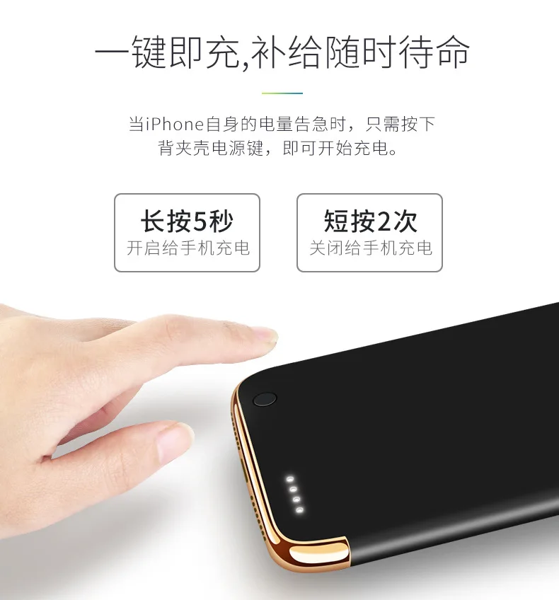 ABV резервный внешний аккумулятор чехол для iPhone 6/6s/7 plus портативный резервный внешний аккумулятор чехол без челюсти подбородка